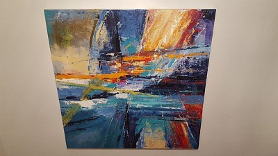 Kapcsolódás 90x90cm olaj/akril/vászon