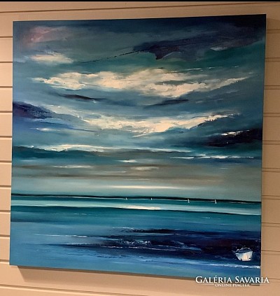 Balatoni vitorlások 90x90cm