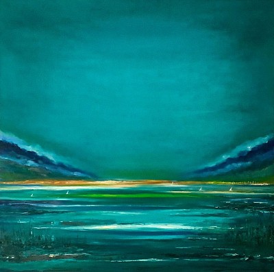 Viharos Balatoni vitorlások 90x90cm