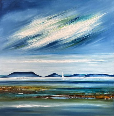 Fonyódról. 90x90cm olaj/vászon
