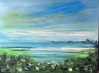 Balatonfüred moló / kikötő 90x120cm olaj/vászon 140000ft